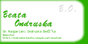 beata ondruska business card